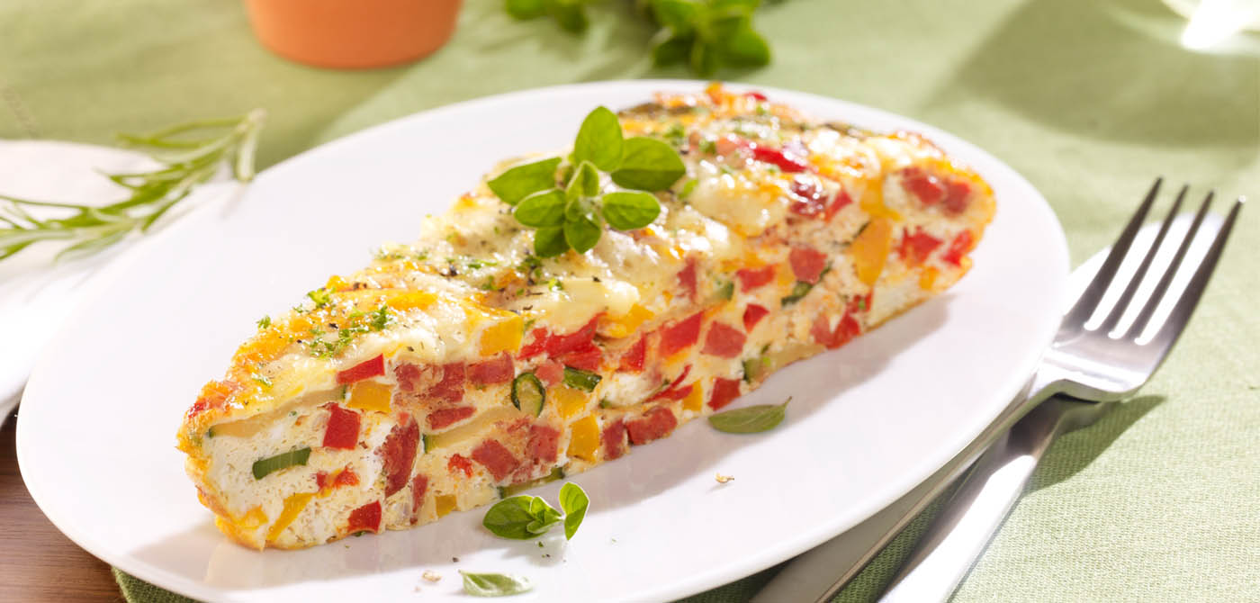 Zeleninová omeleta s klobáskou Chorizo